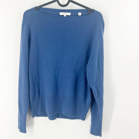 ✅ VINCE WOOL CASHMERE BOATNECK TEAL SWEATER SIZE X-SMALL - Picture 1 of 4